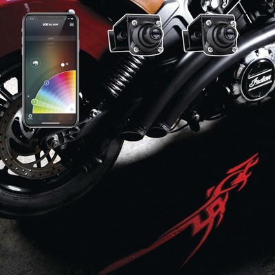 XKGLOW CurbFX 2-Piece Bluetooth Waterproof LED Projector Kit - Tattoo