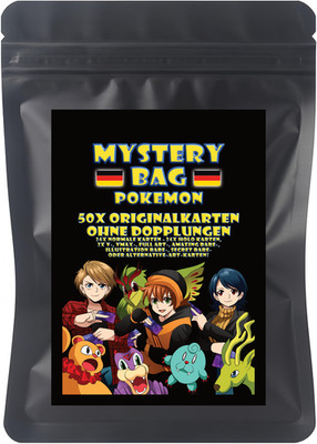 Mystery Bag / Box Pokemonkarten 50 Stück Mega Mischung 24 Common 24 Holo 2 Hits