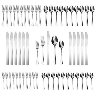 Kitchentrend Windsor 60-Piece Stainless Steel Flatware Set Service for 12