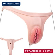 HANXUEBER Fake Vagina Panties Hiding Gaff for Men Transgender, Silicone Pandy Pa