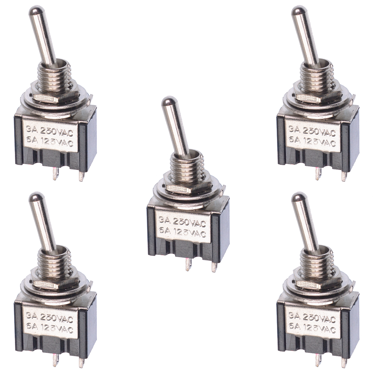スイッチSwitch ソフト3点 5 x On/Off Mini Small Toggle Switch Model Railway Miniature SPST