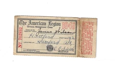 The American Legion: Official Membership Card (Untrimmed, 1941) Hartford Alabama
