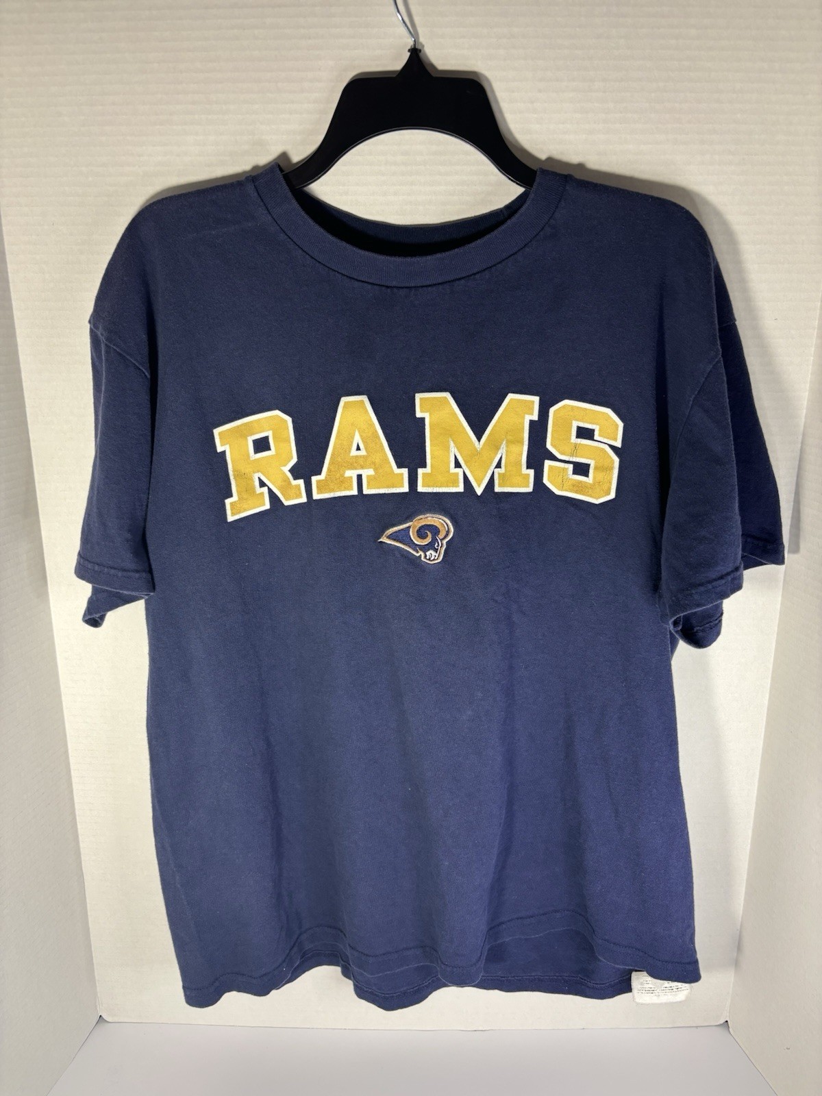 Vintage St. Louis Rams NFL Team Apparel Navy Blue Graphic T-Shirt Men’s Size L