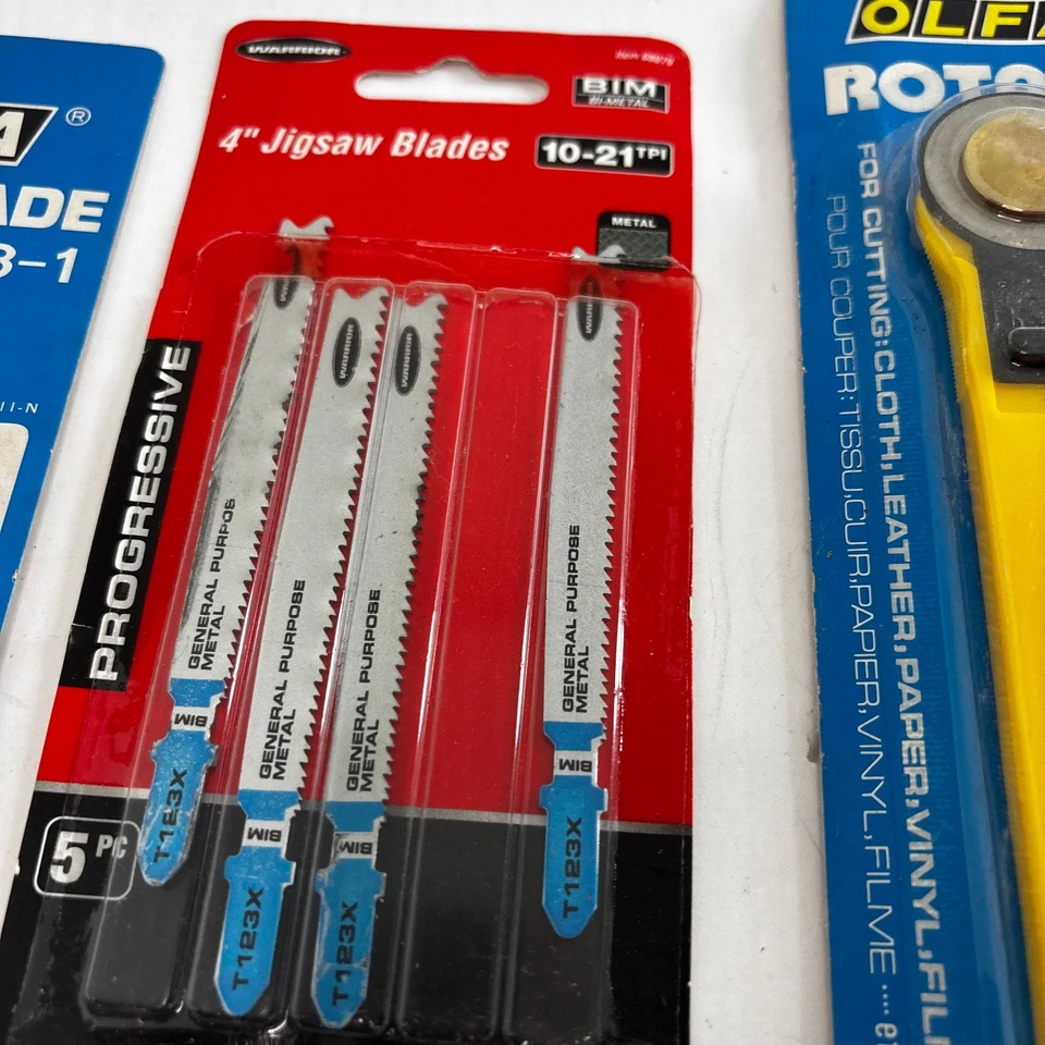 Lot of 3 Cutting Tools OLFA Rotary Cutter Spare Blades RB28-1 & Warrior Jigsaw - Image 2 of 4