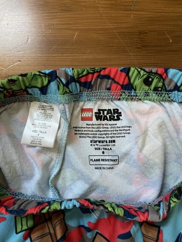 Star Wars Lego Boys Pajama Bottom Pants Set Size 8 Baby Yoda - Set Of 2 - New - Picture 5 of 8