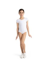 girls Team Basic Short Sleeve athletic leotards White 6 8 US