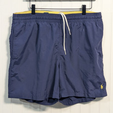 Polo Ralph Lauren Men  s Swim Trunks Large Blue Yellow Mesh Lined Vintage 90's
