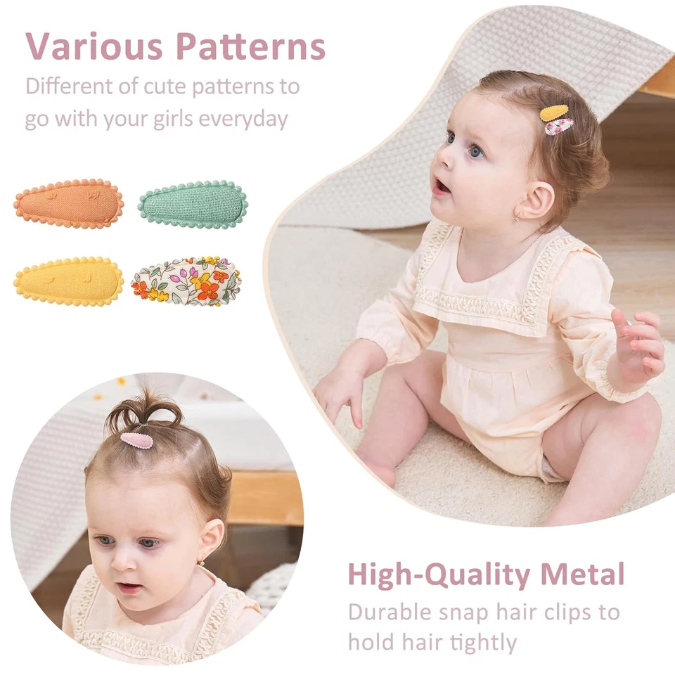 40 PCS Cute Toddler Snap Hair Clips with Flower Patterns - 1.5" Mini Hair Barret - Image 4 of 4