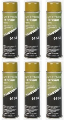 Transtar 6183 Self-Etching 1K Primer Aerosol Olive Green (20 oz) (6 Pack)