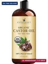 Handcraft Blends Organic Castor Oil 16 Fl Oz  100 Pure and Natural  Premium G