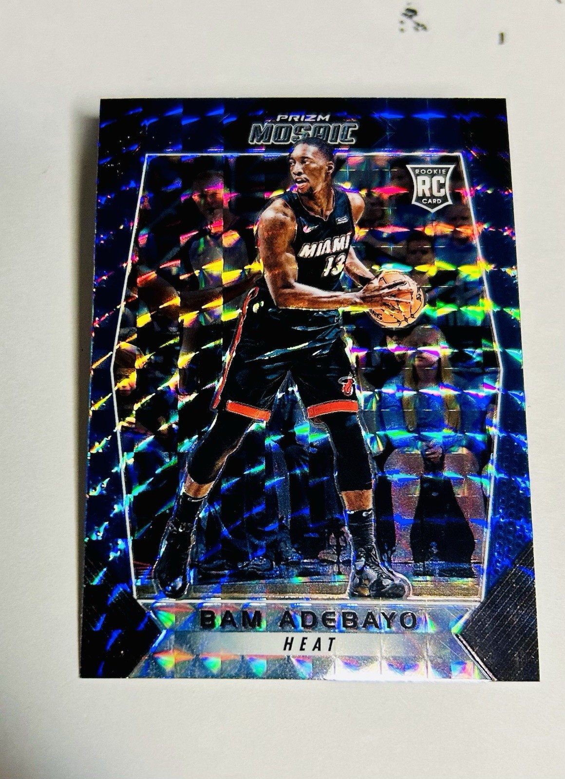 2017-18 PANINI MOSAIC BAM ADEBAYO BLUE PRIZM REFRACTOR ROOKIE #86 HEAT CLEAN 💎