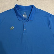Walmart Employee Uniform Polo Shirt Mens 4XL Blue w/ Embroidered Spark Logo