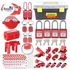 Multi-Functional Lockout Tagout Kit 70+ Pcs with Safety Padlock & Lockout Hasp &