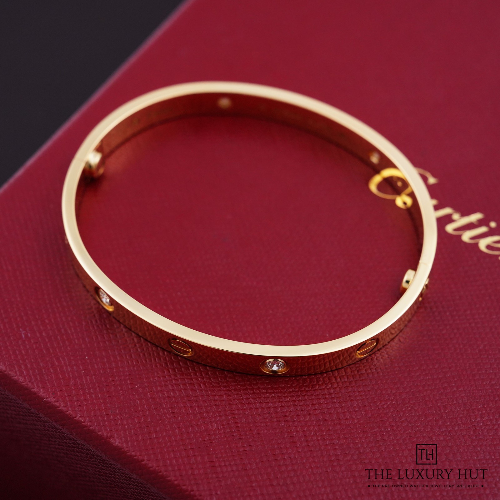 Cartier LOVE Bracelet ‘Classic Model’ 4 Diamonds 18ct Yellow Gold - Size 17