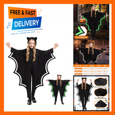 Kids Bat Costume Glow in the Dark Kids Halloween Bat Wings Jumpsuit Size S L