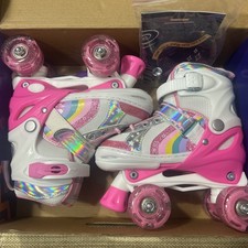 Nattork Roller Skates Small 4 Sizes Adjustable for Kids with All Light up Wheels