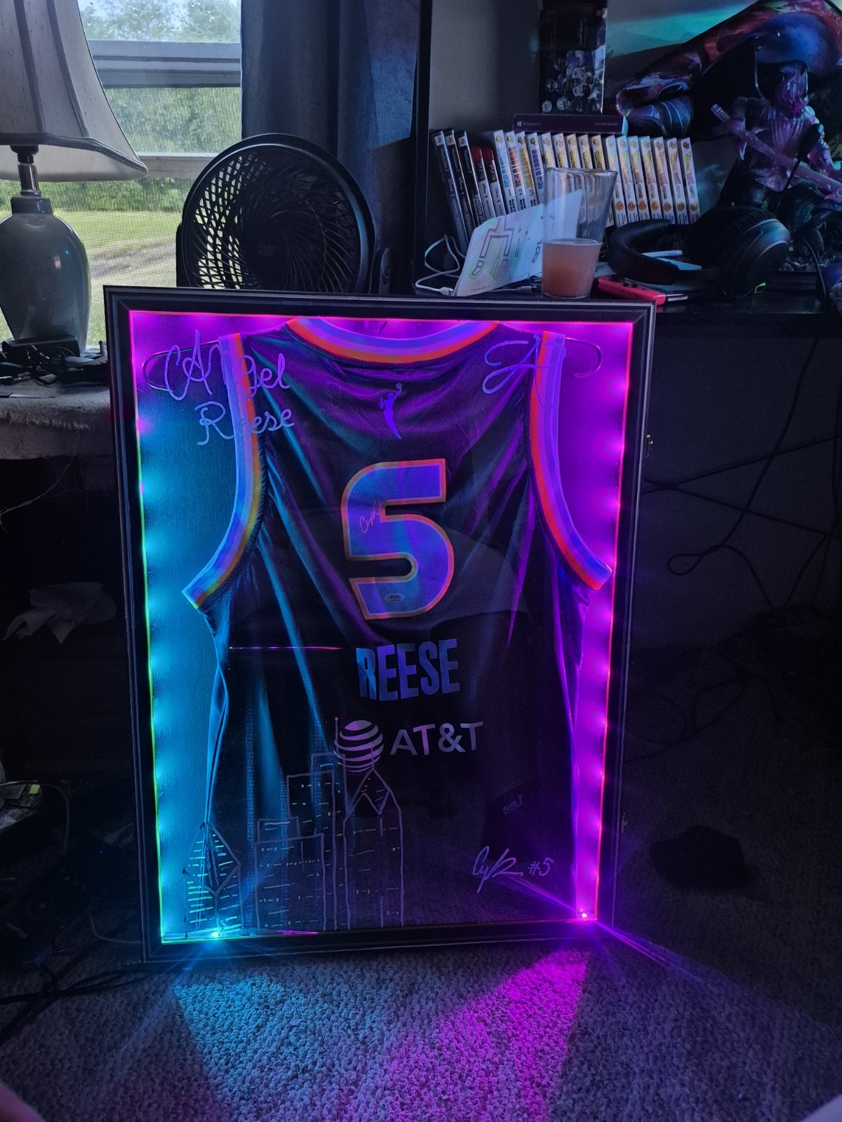 Angel Reese Chicago Sky Signed Authentic Jersey With Custom LED frame PSA COA view 10