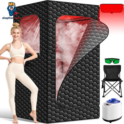Infrarot Sauna tragbar mit Rotlicht Panel, 160 LED 660 850 nm Heimsauna Wärme