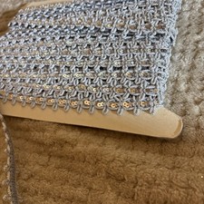 Shiny Silver Sequined Trim 3/4  Wide, Sold By The Yard, 20 Yds Available