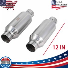2.5" Entrada/Salida 12" Silenciador de Escape Resonador Sonido Profundo Para VW Jetta Sedán 2X