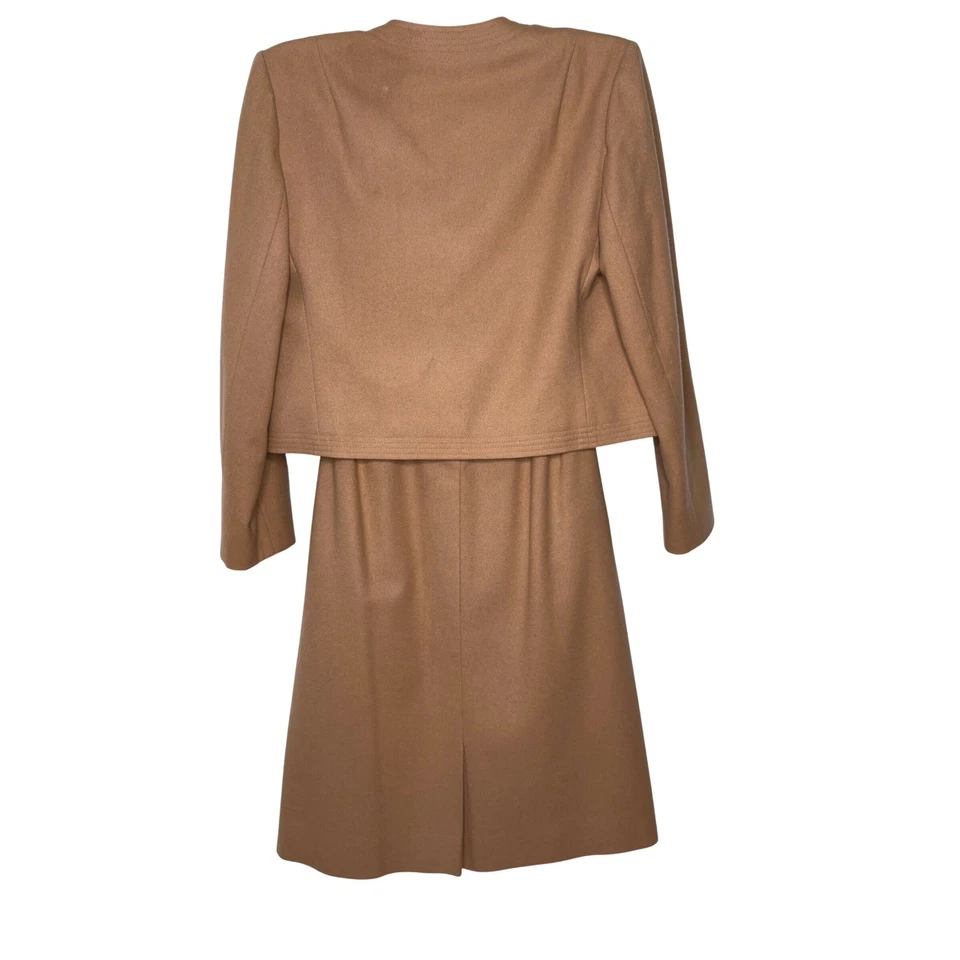 Conjunto de Traje Falda de Lana Pendleton Pequeña De Colección Talla 10 Camel Bronceado Carrera Profesional Foto 2 de 4