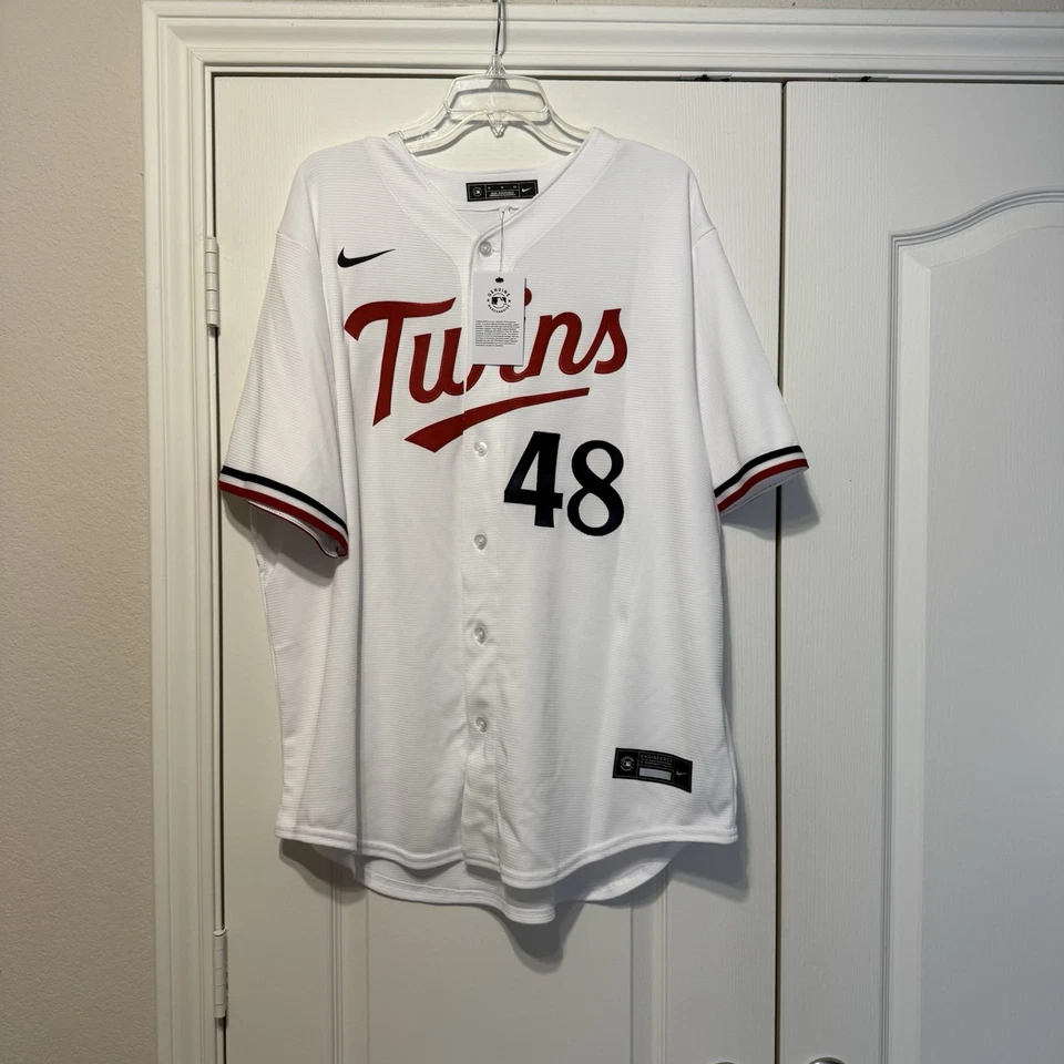 Camiseta deportiva firmada por Torii Hunter auténtica Nike Minnesota Twins autógrafo Beckett BAS Foto 2 de 4