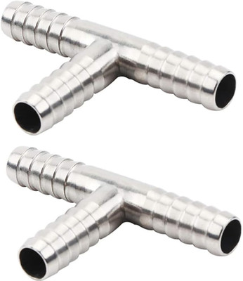 Beduan Stainless Steel 1/4'' Hose Barb, 3 Way Tee T Shape Barbed Co2 Splitter Fit