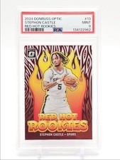 STEPHON CASTLE 2024-25 DONRUSS OPTIC RED HOT ROOKIES SPURS RC PSA 9 Q6222