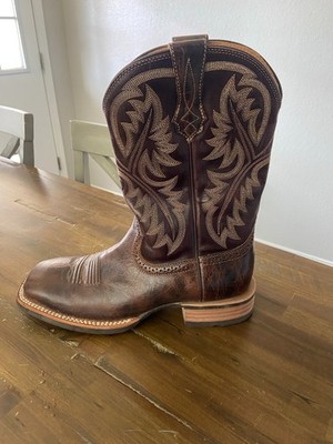 Ariat Men's Brown Leather Western Cowboy Boots Square Toe Size 8 D Style 1001267