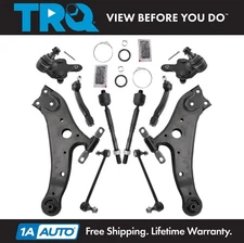 TRQ 10pc Steering Suspension Kit Control Arms Ball Joints Tie Rods End Links