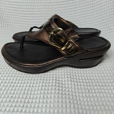 Cole Haan Air Tech Wedge Sandals Chocolate Metallic Maddy Tantivy Women's Size 6