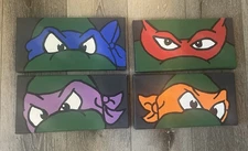 Teenage Mutant Ninja Turtle Hand Pained Wall Art 12x6 Small Donatello Leonardo