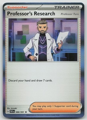 Pokemon Professor's Research 088/091 Paldean Fates Rare Holo NM