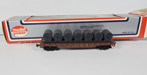 Modelo Power Escala N 7082 ATSF Santa Fe Marrón Plano Coche Cable Bobina Carga Años 60 | Zustand: New