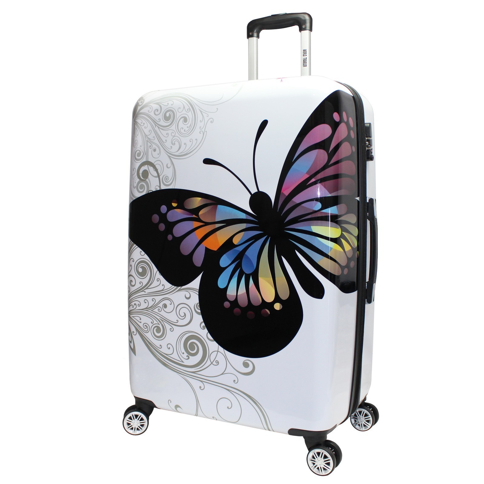 World Traveler Butterfly 28-Inch Hardside Expandable Spinner