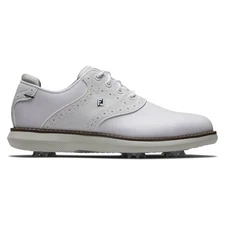 New Footjoy Golf Juniors Traditions Shoes White/White/Gray Size 4 Medium