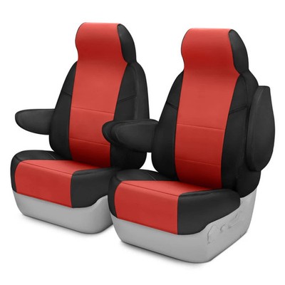 For Audi RS5 14-15 Premium Leatherette 1st Row Black & Red Custom Seat Covers