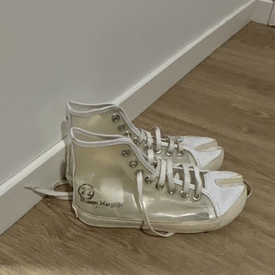 Maison Margiela Tabi High Top Lace Up Sneakers White Clear Men s Athletic Shoes