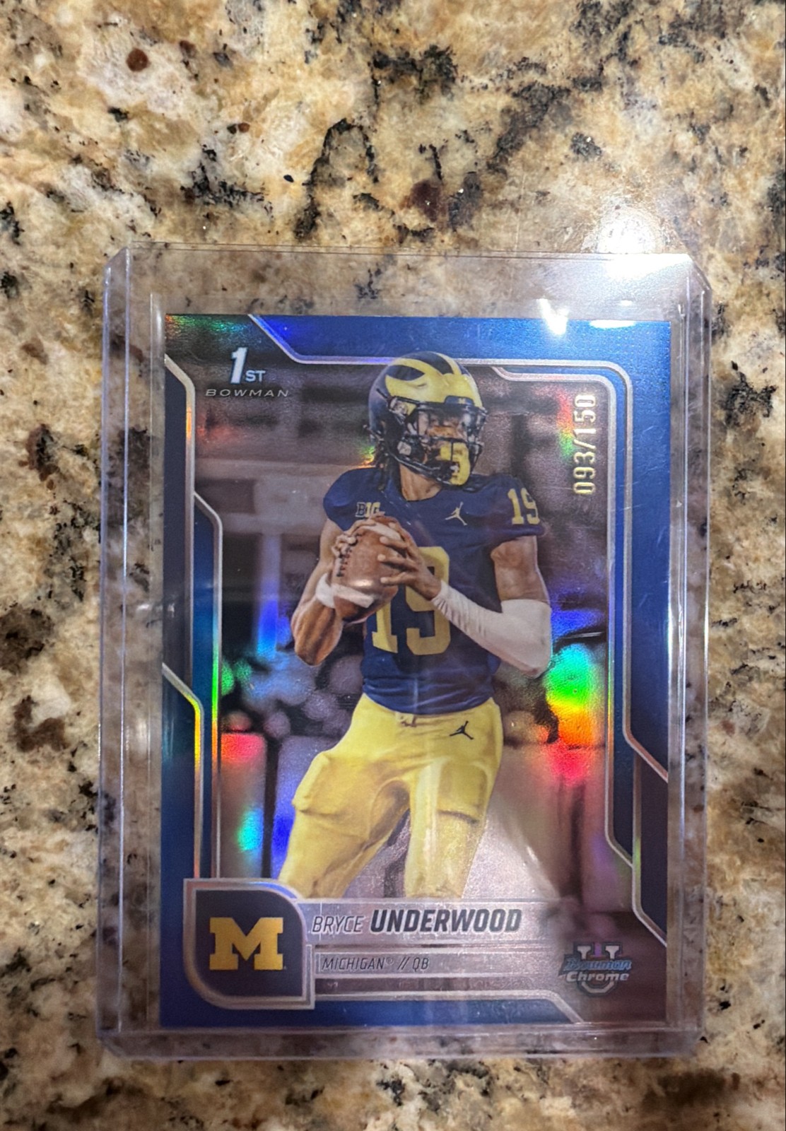 2025 Bowman University Chrome - Bryce Underwood #196 Blue Refractor /150 (RC)