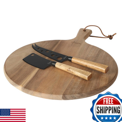 Gibson Home Gracious Dining 3 Piece Charcuterie Serving Board W/Stainless