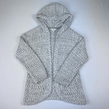 Bixby Nomad Grey Knit Hooded Cardigan Sweater Pockets Girls Sz Large Long Sleeve