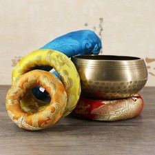 Cushion Pillow-Silk Brocade For Tibetan Singing Bowl In Nepal Bowl Cushion New