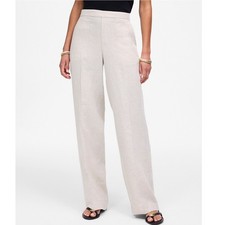 Madewell Womens Easy Pull-On Pant 100% Linen Straight Leg Tan Tall XL New