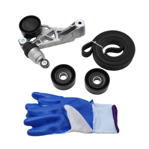 Tensioner + Idler Pulleys + Drive Belt Kit For 2012-18 JEEP Wrangler JK 3.6L - Picture 2 of 10