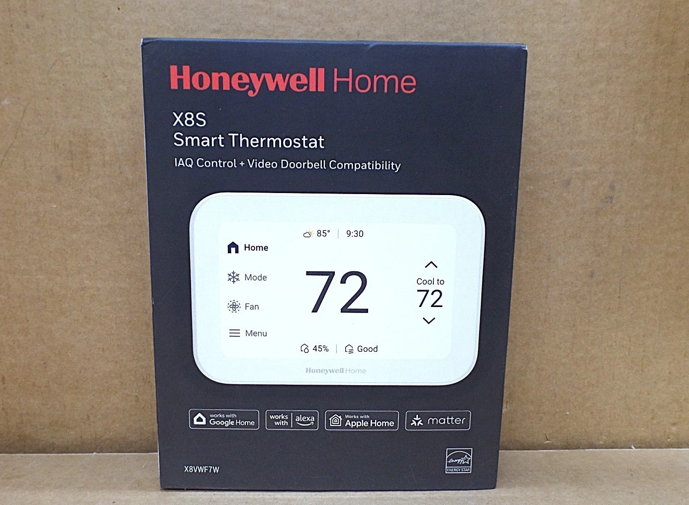 HONEYWELL HOME X8VWF7W X8S SMART TOUCH THERMOSTAT, IAQ CONTROL VIDEO DOORBELL