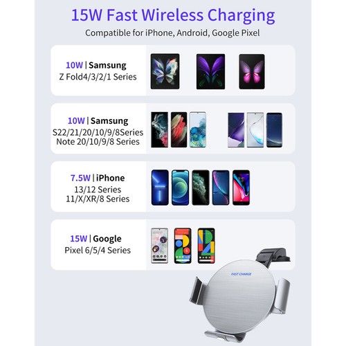Pour Samsung Galaxy Z Fold 4 5 6 chargeur de voiture sans fil support de tasse de téléphone - Photo 4 sur 14