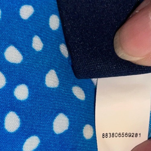 CHAPS Ralph Lauren Polka Dot Sleeveless Stretchy V Neck Dress Blue White Size M - Picture 6 of 6