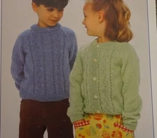 Stylecraft Knitting Pattern 4530 Kids DK Cardigan & Pullover 20-30" 