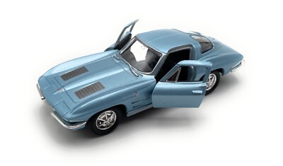 Modellauto Chevrolet Corvette Stingray 1963 1:34-39 Blau Miniatur Fahrzeug