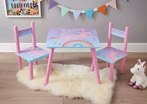unicorn table and chair set